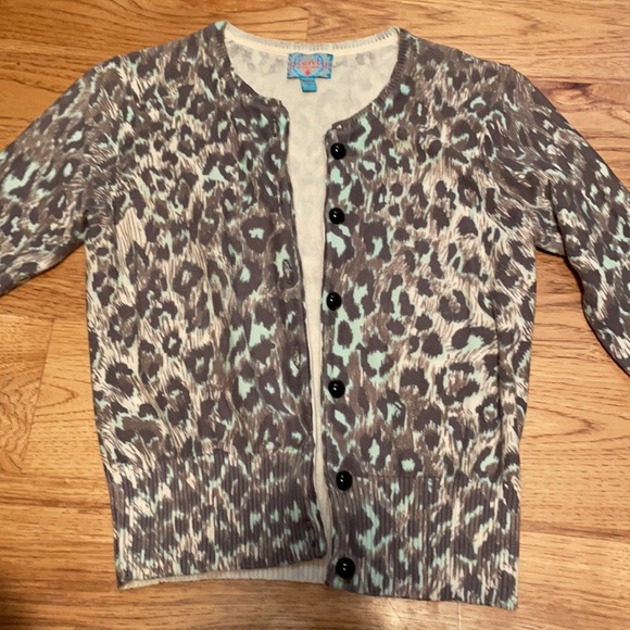 Leopard cardigan with black buttons size XS - Picture 3 of 6